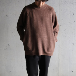 CURLY / CURLY& Co. (カーリー) 223-35101 [ AZTEC CN SWEATER ] ウールブレンドニット クルーネックプルオーバーセーター (MOCHA)