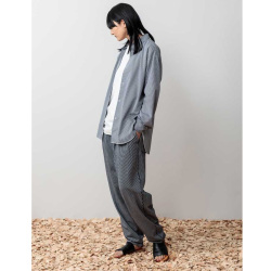CURLY / CURLY& Co. (カーリー) 251-230223 [ ALBINI STRIPE SHIRT ] アルビニ社 ハイゲージジャージー ストライプシャツ (SKY BLUE)