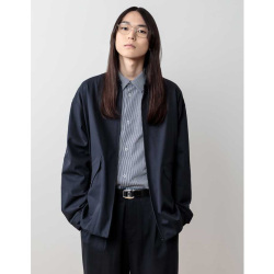 CURLY / CURLY& Co. (カーリー) 251-230223 [ ALBINI STRIPE SHIRT ] アルビニ社 ハイゲージジャージー ストライプシャツ (SKY BLUE)