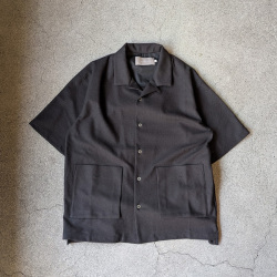 CURLY / CURLY& Co. (カーリー) 261-210421 [ BIRD'S EYE JERSEY OPEN-COLLAR SHIRT ] バーズアイオープンカラーシャツ (BEIGE) (BLACK)