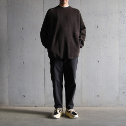 CURLY / CURLY& Co. (カーリー) 233-33102 [ KNIT-SAWN P/O ] クォーターゲージC/Wニット クルーネックプルオーバーセーター (2COLOR)