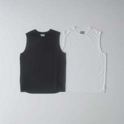 CURLY / CURLY& Co. (カーリー) 252-000423 [ MOIST BRIGHT SLEEVELESS TEE ] モイストブライト スリーブレス Tシャツ  (WHITE)  (BLACK)