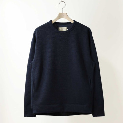 CURLY / CURLY& Co. (カーリー) 253-331013 [ MOLLE YARN TWILL KNIT P/O ] クウォーターゲージニット クルーネックプルオーバー (IVORY)(BORDEAUX)(NAVY)