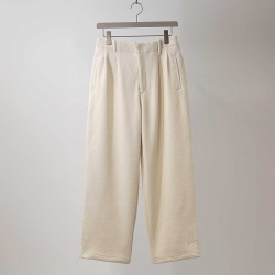 CURLY / CURLY& Co. (カーリー) 253-761024 [ MOLLE YARN TWILL KNIT WIDE PANTS ] クォーターゲージニット ワイドパンツ  (IVORY)(BORDEAUX)(NAVY)