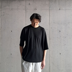 CURLY / CURLY& Co. (カーリー) 251-K1101 [ PRIME WOOL WAFFLE TEE ] ウールワッフル Tシャツ (OLIVE GRAY)　(BLACK)