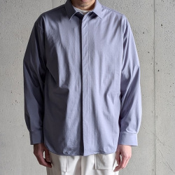 CURLY / CURLY& Co. (カーリー) 261-230222 [ REGULAR COLLAR SHIRT ] レギュラーカラーシャツ (WHITE) (BLUE)