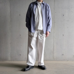 CURLY / CURLY& Co. (カーリー) 261-230222 [ REGULAR COLLAR SHIRT ] レギュラーカラーシャツ (WHITE) (BLUE)