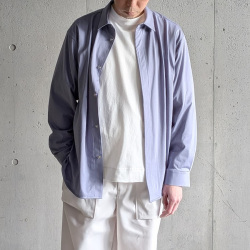CURLY / CURLY& Co. (カーリー) 261-230222 [ REGULAR COLLAR SHIRT ] レギュラーカラーシャツ (WHITE) (BLUE)