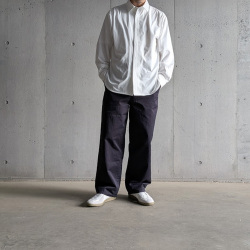 CURLY / CURLY& Co. (カーリー) 261-230222 [ REGULAR COLLAR SHIRT ] レギュラーカラーシャツ (WHITE) (BLUE)