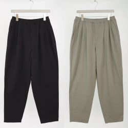 CURLY / CURLY& Co. (カーリー) 251-760414 [ SEERSUCKER 3 TUCK PANTS ] シアサッカージャージー シアサッカー3タックパンツ (KHAKI) (BLACK)