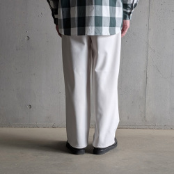 CURLY / CURLY& Co. (カーリー) 261-760225 [ SOLID DOUBLE-KNIT WIDE BAKER PANTS ] TEXBRIDハイゲージダンボールニット ワイドベイカーパンツ (IVORY)