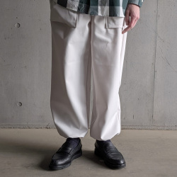 CURLY / CURLY& Co. (カーリー) 261-760225 [ SOLID DOUBLE-KNIT WIDE BAKER PANTS ] TEXBRIDハイゲージダンボールニット ワイドベイカーパンツ (IVORY)