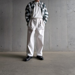 CURLY / CURLY& Co. (カーリー) 261-760225 [ SOLID DOUBLE-KNIT WIDE BAKER PANTS ] TEXBRIDハイゲージダンボールニット ワイドベイカーパンツ (IVORY)