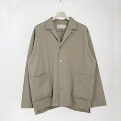 CURLY / CURLY& Co. (カーリー) 251-230411 [ SEERSUCKER SHIRT JACKET ] シアサッカージャージー シアサッカーシャツジャケット (KHAKI) (BLACK)