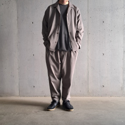 CURLY / CURLY& Co. (カーリー) 251-760414 [ SEERSUCKER 3 TUCK PANTS ] シアサッカージャージー シアサッカー3タックパンツ (KHAKI) (BLACK)