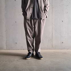 CURLY / CURLY& Co. (カーリー) 251-760414 [ SEERSUCKER 3 TUCK PANTS ] シアサッカージャージー シアサッカー3タックパンツ (KHAKI) (BLACK)
