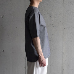 CURLY / CURLY& Co. (カーリー) 261-110414 [ STRIPE SURFKNIT BOAT-NECK TEE ] ストライプサーフニット ボートネックtシャツ (BLUE) (BLACK)