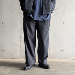CURLY / CURLY& Co. (カーリー) 263-761015 [ TRICOT CORDUROY PANTS ] トリコットコーデュロイ イージーワイドパンツ (BLACK)  (CADET BLUE)
