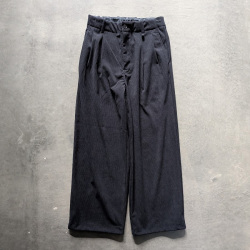 CURLY / CURLY& Co. (カーリー) 263-761015 [ TRICOT CORDUROY PANTS ] トリコットコーデュロイ イージーワイドパンツ (BLACK)  (CADET BLUE)