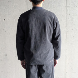 CURLY / CURLY& Co. (カーリー) 263-230922 [ TRICOT CORDUROY SNAP BUTTON CARDIE ] トリコットコーデュロイスナップボタンカーディー (BLACK) (CADET BLUE)