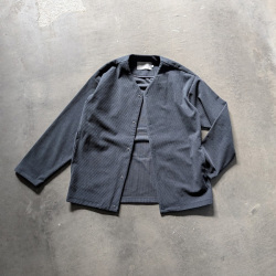 CURLY / CURLY& Co. (カーリー) 263-230922 [ TRICOT CORDUROY SNAP BUTTON CARDIE ] トリコットコーデュロイスナップボタンカーディー (BLACK) (CADET BLUE)