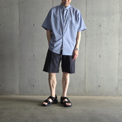 EEL PRODUCTS (イール/イールプロダクツ) 25406A [コンカラシャツ 1/2]   オーバーサイズド S/S シャツ (SAX) 