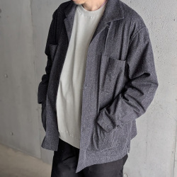 EEL PRODUCTS (イール プロダクツ) E-26463  [GALLOP JACKET / ギャロップジャケット] シルクネップシャツジャケット (BLACK)