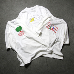 EEL PRODUCTS (イール プロダクツ) E-24525 [OFRANCE×Paul Cox] E-24526 [HOME×Paul Cox] E-24527 [LIFE×Paul Cox] クルーネックプリントTシャツ (WHITE)