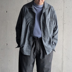 EEL PRODUCTS (イール/イールプロダクツ)E-26401 [SENKOU HANABI/線香花火] オープンカラーL/Sシャツ (BLUE CHECK)