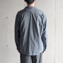 EEL PRODUCTS (イール/イールプロダクツ)E-26401 [SENKOU HANABI/線香花火] オープンカラーL/Sシャツ (BLUE CHECK)