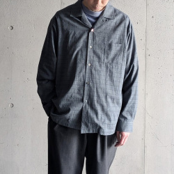 EEL PRODUCTS (イール/イールプロダクツ)E-26401 [SENKOU HANABI/線香花火] オープンカラーL/Sシャツ (BLUE CHECK)