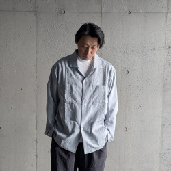 EEL PRODUCTS (イール プロダクツ) E-26409 [ MARCHING SHIRTS / マーチングシャツ]  オープンカラーシャツジャケット (SAX)