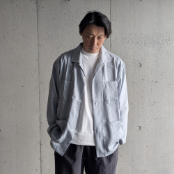 EEL PRODUCTS (イール プロダクツ) E-26409 [ MARCHING SHIRTS / マーチングシャツ]  オープンカラーシャツジャケット (SAX)