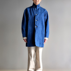EEL PRODUCTS (イール プロダクツ) E-26105 [SAKURA COAT ai wo comete(サクラコート 藍を込めて）] リネン本藍染め スプリングコート (INDIGO)