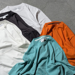 E-26512A/E-26512B [ユルリTEE 1/2] リラックスフィット ポケT (WHITE) (CHARCOAL) (F/GRAY) (T.BLUE) (H.ORANGE)