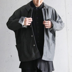 KLASICA (クラシカ) [CHEVAL] OKAYAMA 10OZ. BLACK DENIM EXTRA WIDE WORK JACKET / 岡山産10OZ. ブラックデニム オーバーサイズ ワークジャケット (BLACK)