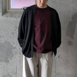 KLASICA (クラシカ) [HAZE] LOOSE FIT HAND DYED TEE / KYOTO SOME IPPEI HAND CRAFT DYE / クルーネック　ハンドクラフトダイ S/S Tシャツ (DARK RED) (FADE GREIGE)