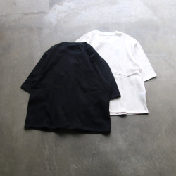 KLASICA (クラシカ) [PAPER] OLD HERRING BONE JERSEYS COTTON(WASHABLE) BOXY SHAPERD TEE / オールドヘリンボーン ジャージ コットン ボックスシルエット リラックス Tシャツ (BLACK)