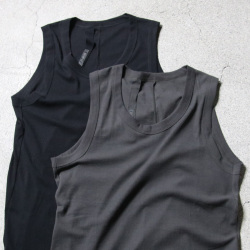 KLASICA (クラシカ) [SUD]  / 60/1 HIGH TWISETED DRY COTTON FRAISE / STANDARD TANK TOP (CHARCOAL) (BLACK)
/ スタンダードタンクトップ 