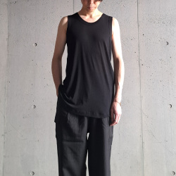 KLASICA (クラシカ) [SUD]  / 60/1 HIGH TWISETED DRY COTTON FRAISE / STANDARD TANK TOP (CHARCOAL) (BLACK)
/ スタンダードタンクトップ 