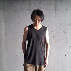 KLASICA (クラシカ) [SUD]  / 60/1 HIGH TWISETED DRY COTTON FRAISE / STANDARD TANK TOP (CHARCOAL) (BLACK)
/ スタンダードタンクトップ 