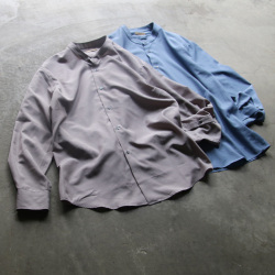 LAMOND (ラモンド) LM-S-085-C/P [BAND COLLAR TUMBLER SHIRTS JACKET] バンドカラー タンブラー シャツ ジャケット (SAX)