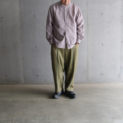 LAMOND (ラモンド) LM-S-085-C/P [BAND COLLAR TUMBLER SHIRTS JACKET] バンドカラー タンブラー シャツ ジャケット (GRAY)
