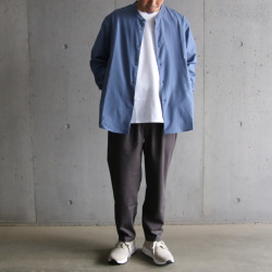 LAMOND (ラモンド) LM-S-085-C/P [BAND COLLAR TUMBLER SHIRTS JACKET] バンドカラー タンブラー シャツ ジャケット (SAX)