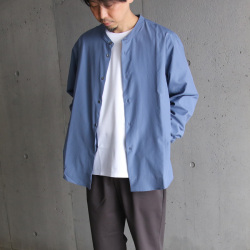 LAMOND (ラモンド) LM-S-085-C/P [BAND COLLAR TUMBLER SHIRTS JACKET] バンドカラー タンブラー シャツ ジャケット (SAX)