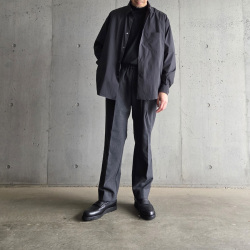 LAMOND (ラモンド) LM-S-077-CT [Cotton Creased Shirts Jacket] コットニー クリーズド シャツジャケット (AQUA BLUE) (MOSS CHARCOAL)