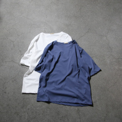 LAMOND (ラモンド) LM-C-170-TW [VINTAGE TWIST BASQUE SHIRT ] ヴィンテージツイスト バスクシャツ (WHITE) (BLUE GRAY)