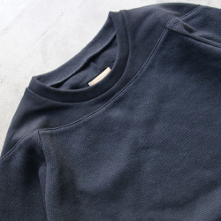 LAMOND (ラモンド) LM-C-190 [HONEYCOMB SWITCHING PULLOVER] ハニカム クルーネックカットソー (BLACK)