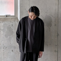 LAMOND (ラモンド) LM-C-193-TH [Twill Twist Cardigan Jacket] ツイルツイスト カーディガン ジャケット (BLACK)