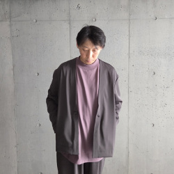 LAMOND (ラモンド) LM-C-193-TW [Twill Twist Cardigan Jacket] ツイルツイスト カーディガン ジャケット (BLACK) (DARK BROWN)